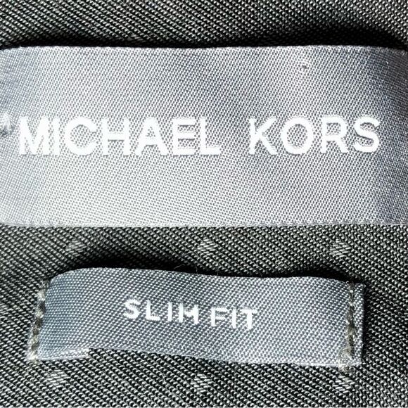 Michael Kors Slim Fit Pin Dot Long Sleeve Button Down in Grey Men’s L-16-34/35 - Picture 5 of 7